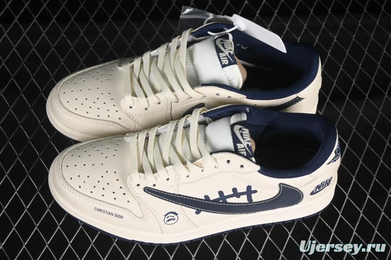 Nike Travis Scott x Fragment Design x Air Jordan 1 Low OG SP AJ1 Collaboration Sneakers - LD2025-009