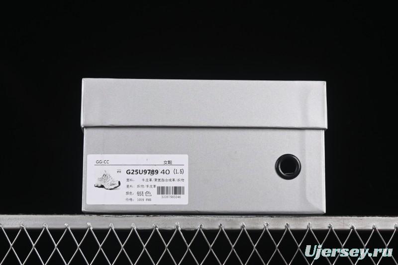 GG-CC Star-Design Lace-Up Hollow-Out Platform Sneakers with 5cm Height Boost - G25U9789