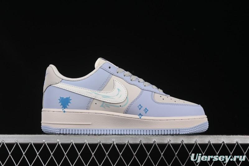 Nike Air Force 1'07 Low "Blue Star Love" 520 Series Limited Edition Casual Sneakers - DB3301-991