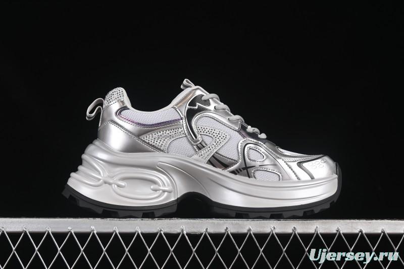 GG-CC 25ss New Platform Chunky Sneakers with 7CM Height Increase and Irregular Design - 668-2 Black