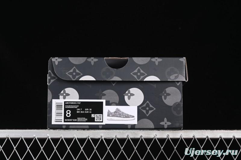 Nike Air Force 1'07 Low LV Collaboration Black Denim Casual Sneakers - SC9207-530