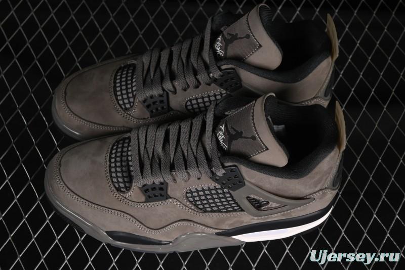 Nike Air Jordan 4 Retro Sneakers in Cave Stone Brown with Black Mesh and TPU Details - FV5029-200