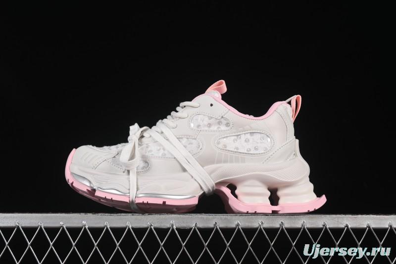 GG-CC Star Same Style Lace-Up Hollow-Out Chunky Sneakers with 5cm Hidden Heel - G25U9988