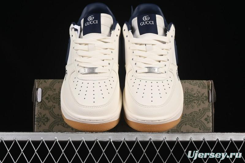 Nike Air Force 1 '07 Low Gucci Collaboration Large Swoosh Gum Sole Casual Sneakers - XS3464-576