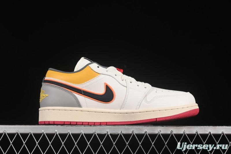 Nike Air Jordan 1 Low AJ1 Mismatched Swoosh Casual Sneakers - HV4511-133