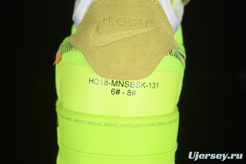 Nike Off White x Air Force 1 Low OW Collaboration Transparent Yellow Sneakers - AO4606-700