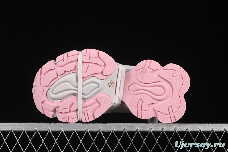 GG-CC Starry Sky Particle Silver White Lace-up Hollow Out Chunky Sneakers with 5cm Height Boost - G25U9778