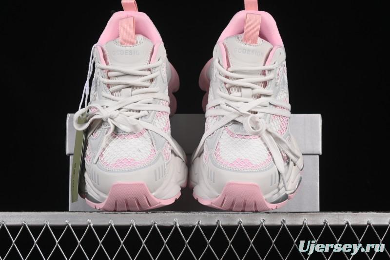 GG-CC Starry Sky Particle Silver White Lace-up Hollow Out Chunky Sneakers with 5cm Height Boost - G25U9778