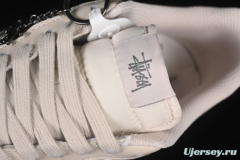 Nike Air Force 1 '07 Low Stussy Collaboration Pig Grey Swoosh Grey Sole Casual Sneakers - XX3168-126