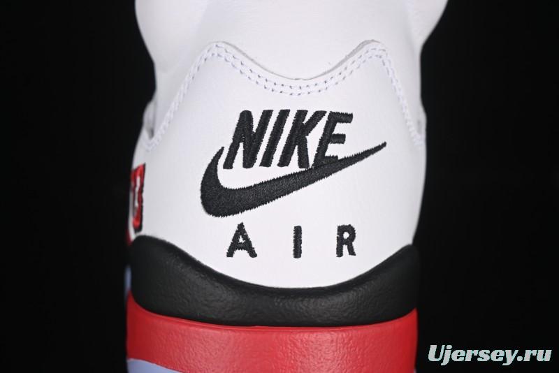 Nike Air Jordan 5 Retro Basketball Shoes Fire Red Black Tongue - HQ7978-101