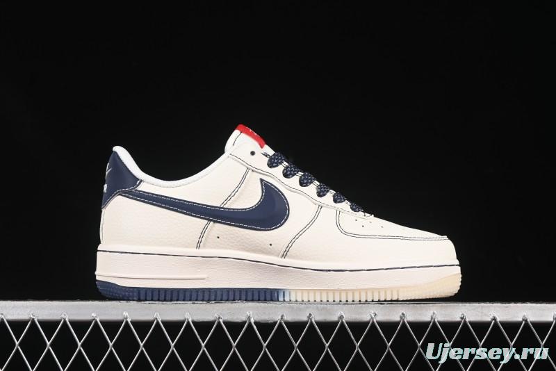 Nike Air Force 1 '07 Low Stussy Collaboration Dual-Tone Blue Red Logo Casual Sneakers - HH7518-072