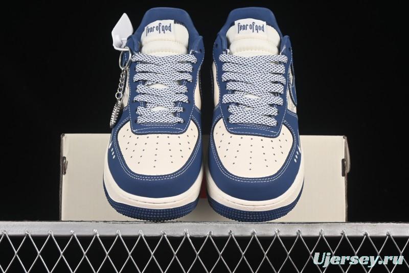 Nike Air Force 1'07 Low FOG Collaboration Beige Blue Ripple Casual Sneakers - KK1988-079