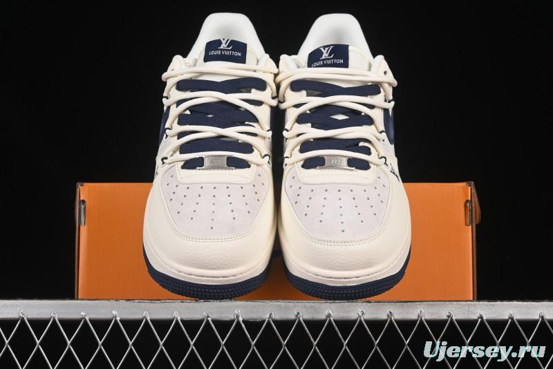 Nike Air Force 1 '07 Low LV Collaboration Blue Swoosh Drawstring Casual Sneakers - DM6868-083