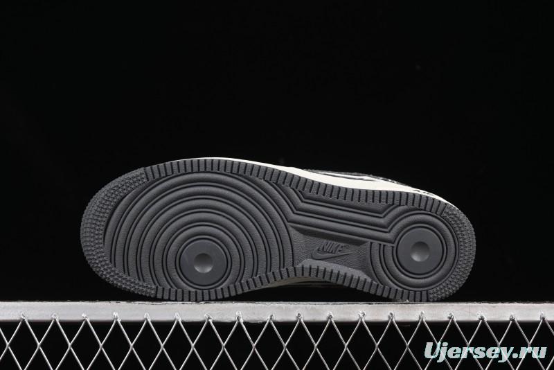 Nike Air Force 1'07 Low LV Collaboration Black Denim Casual Sneakers - SC9207-530