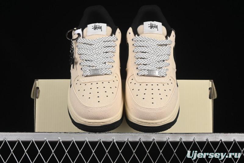 Nike Air Force 1 '07 Low Stussy Collaboration Hemp Low-Top Casual Sneakers - XX3168-153