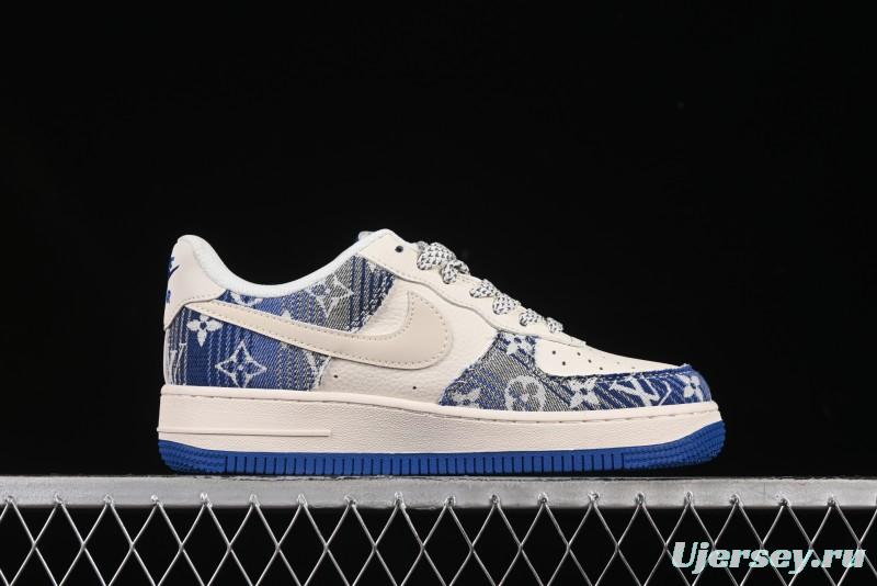 Nike Air Force 1 '07 Low Stussy Collaboration Gradient Denim Casual Sneakers - XS1958-586