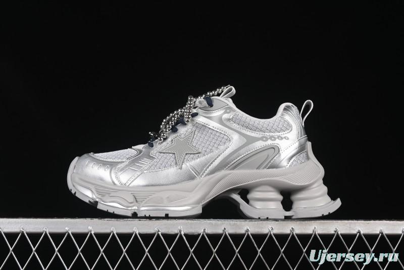 GG-CC Star Same Style Lace-up Hollow Out Dad Shoes with 5cm Height Increase - G25X269