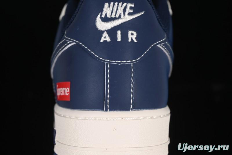 Nike Air Force 1 '07 Low Supreme Collaboration Grey Blue Casual Sneakers - HH7518-054
