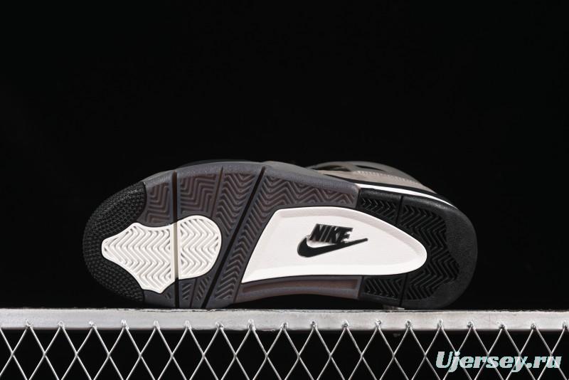 Nike Air Jordan 4 Retro Sneakers in Cave Stone Brown with Black Mesh and TPU Details - FV5029-200