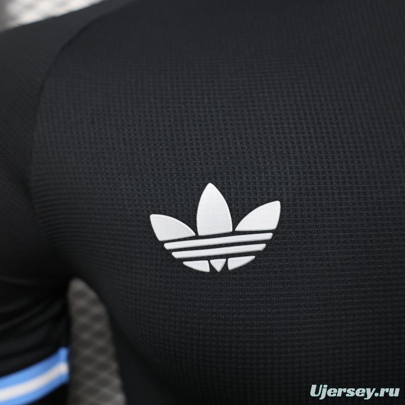 Player Version 2025 Argentina Black with Sky Blue Trim Jersey