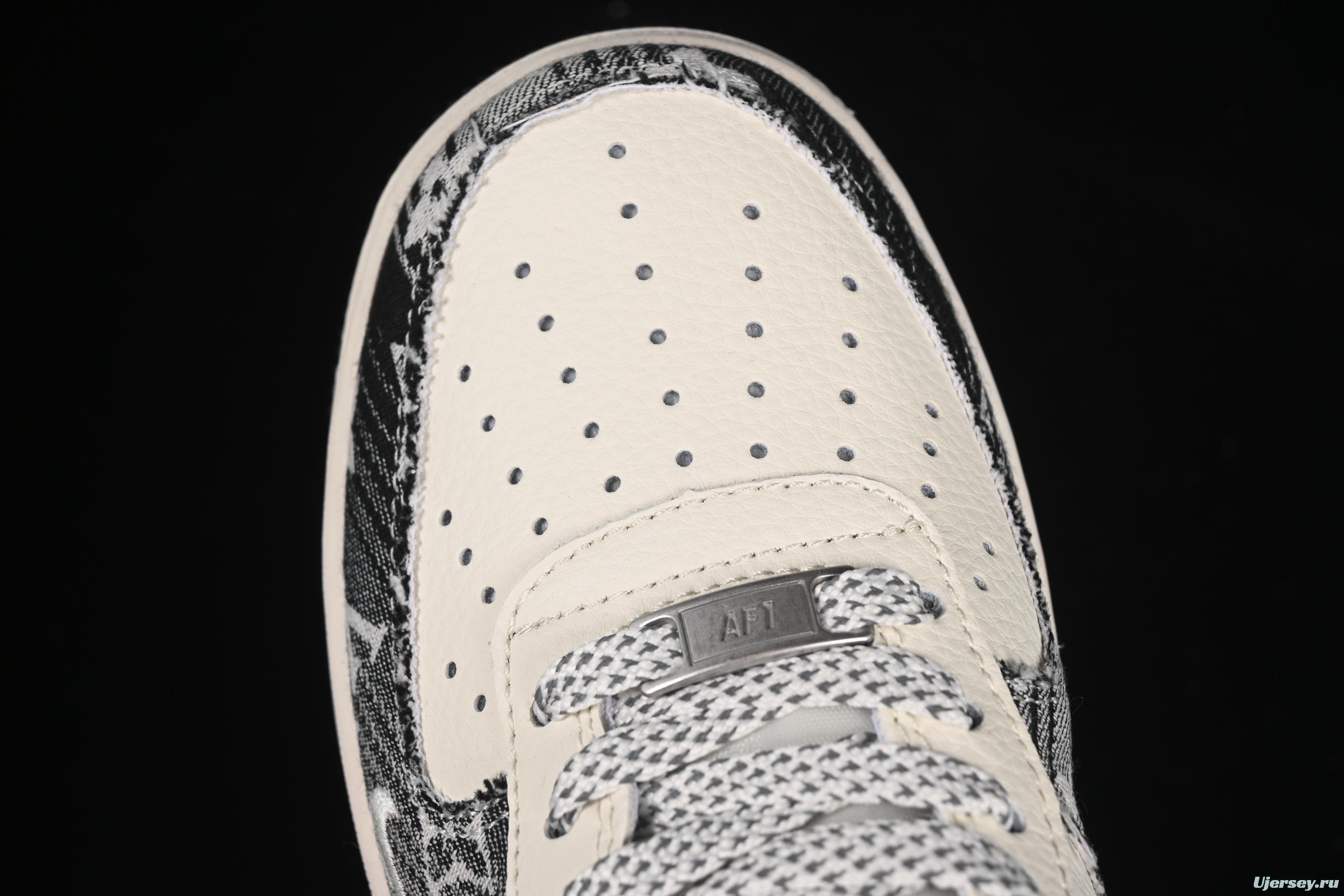 Nike Air Force 1'07 Low LV Collaboration Black Floral Denim Casual Sneakers - XS1958-585