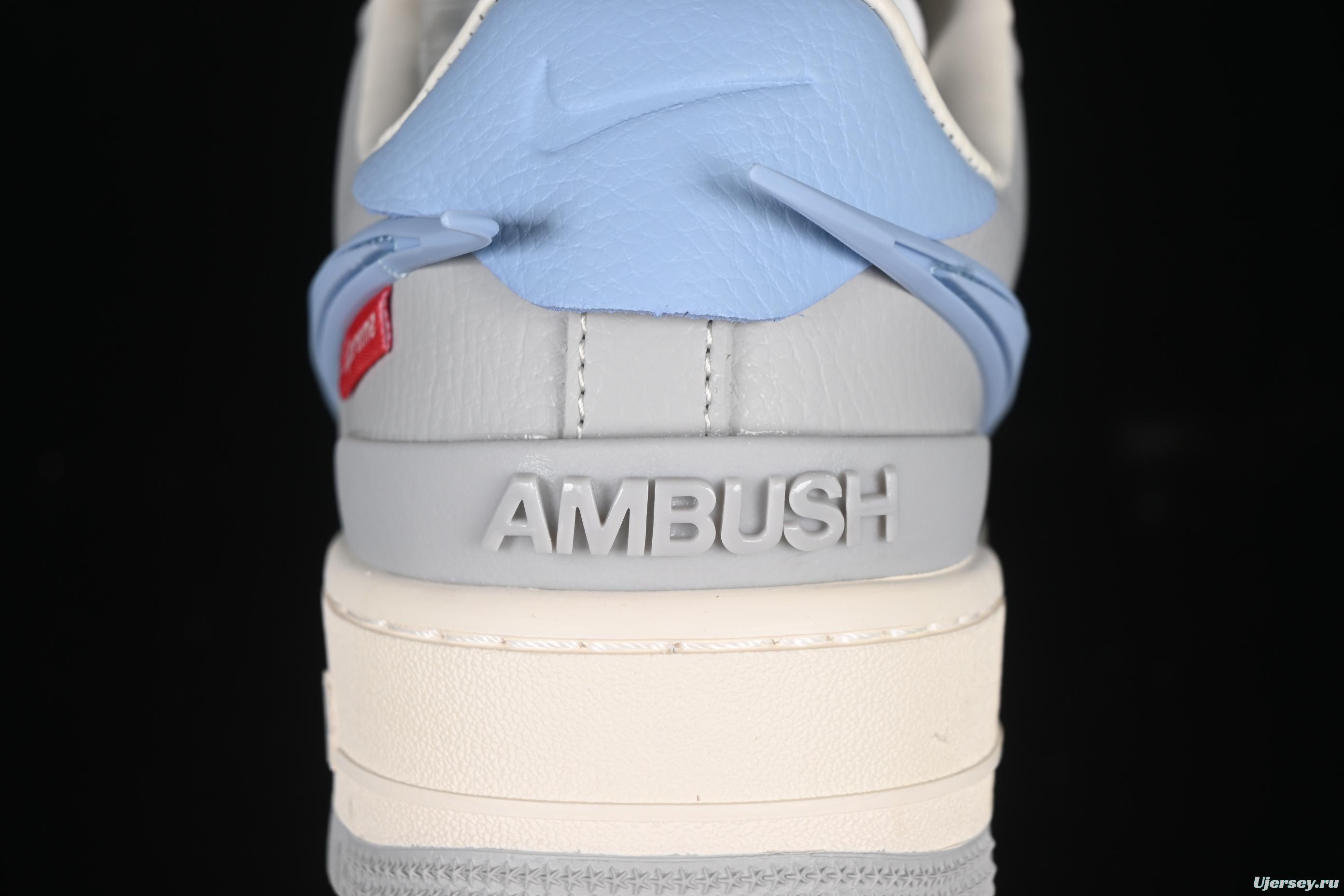 Nike Air Force 1'07 Low Supreme Collaboration Light Blue Swoosh Casual Sneakers - XS3464-577