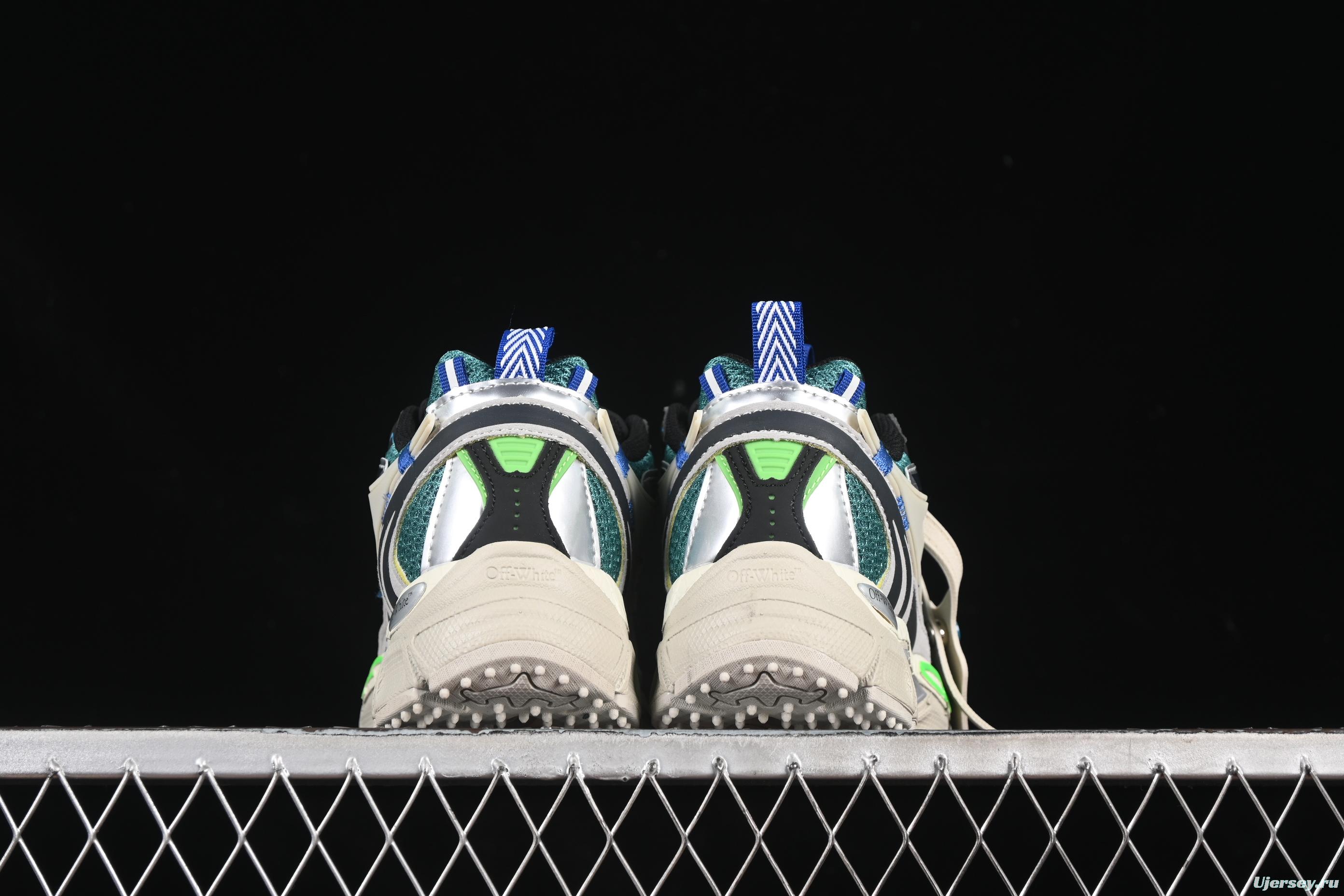 Off-White Be Right Low-Top Lifestyle Sneakers in Grey Green - C.D4