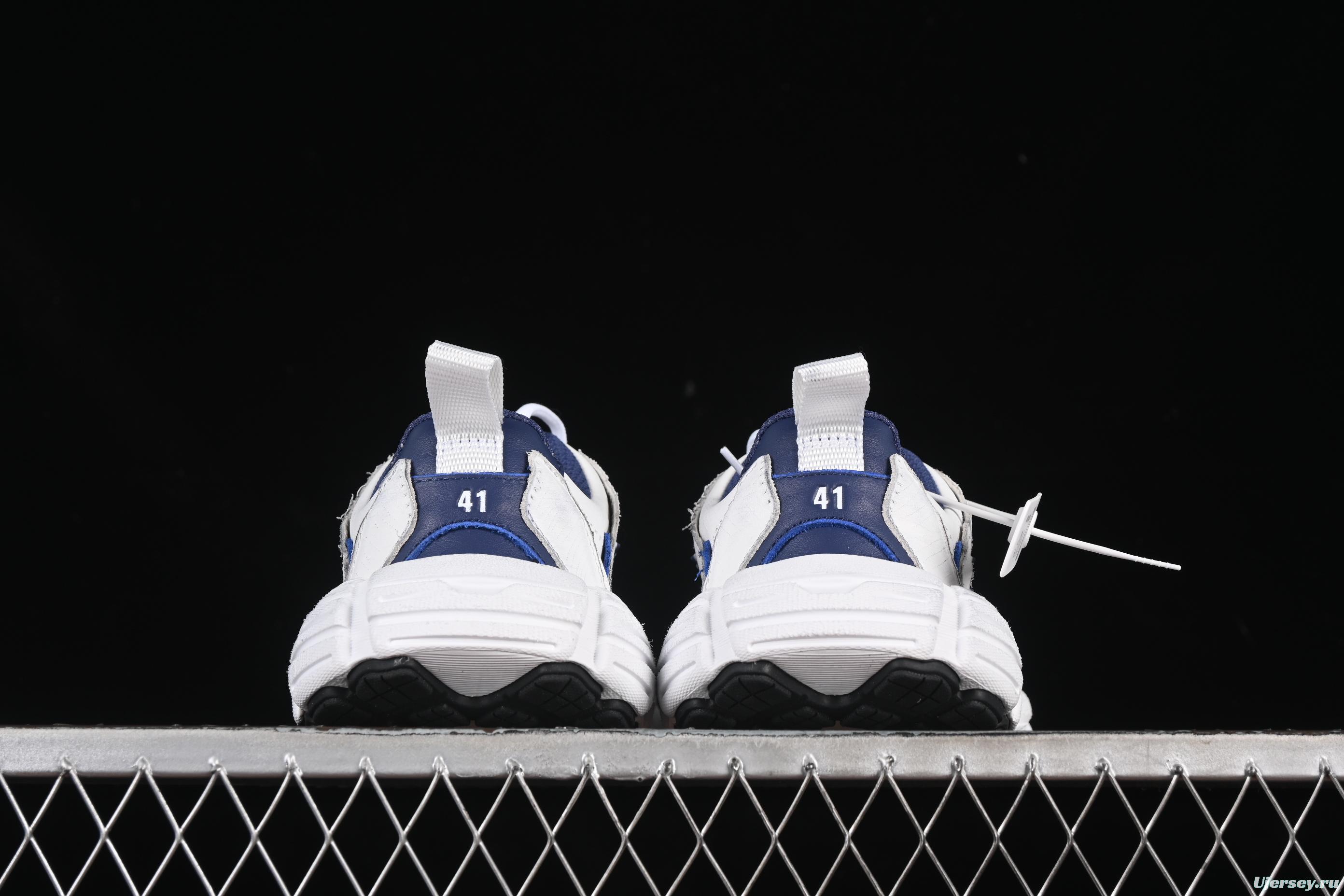 Balenciaga Monday Leather Round Toe Lace-Up Low Top Lifestyle Sneakers - WDWTS4090