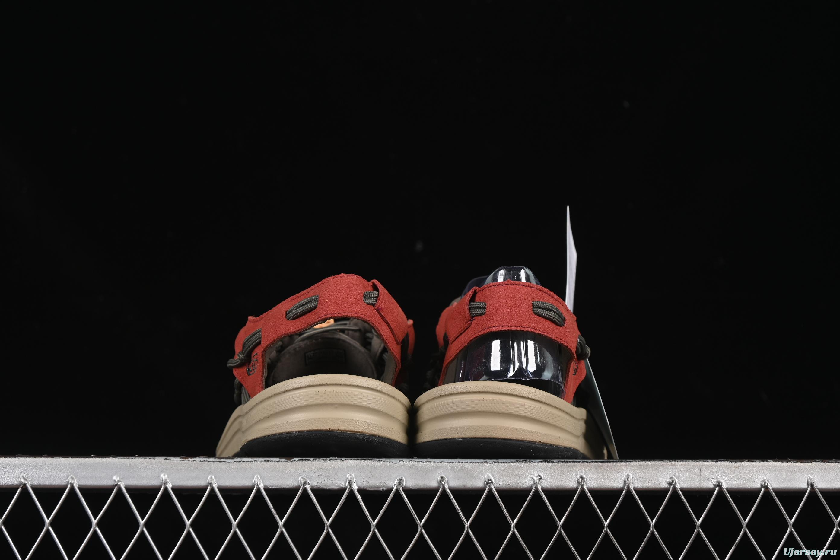 Keen Uneek Flat-M Woven Stretch Multi-Purpose Outdoor Sandals for Hiking and Water Activities - 1025171 BLACK PINE GREEN