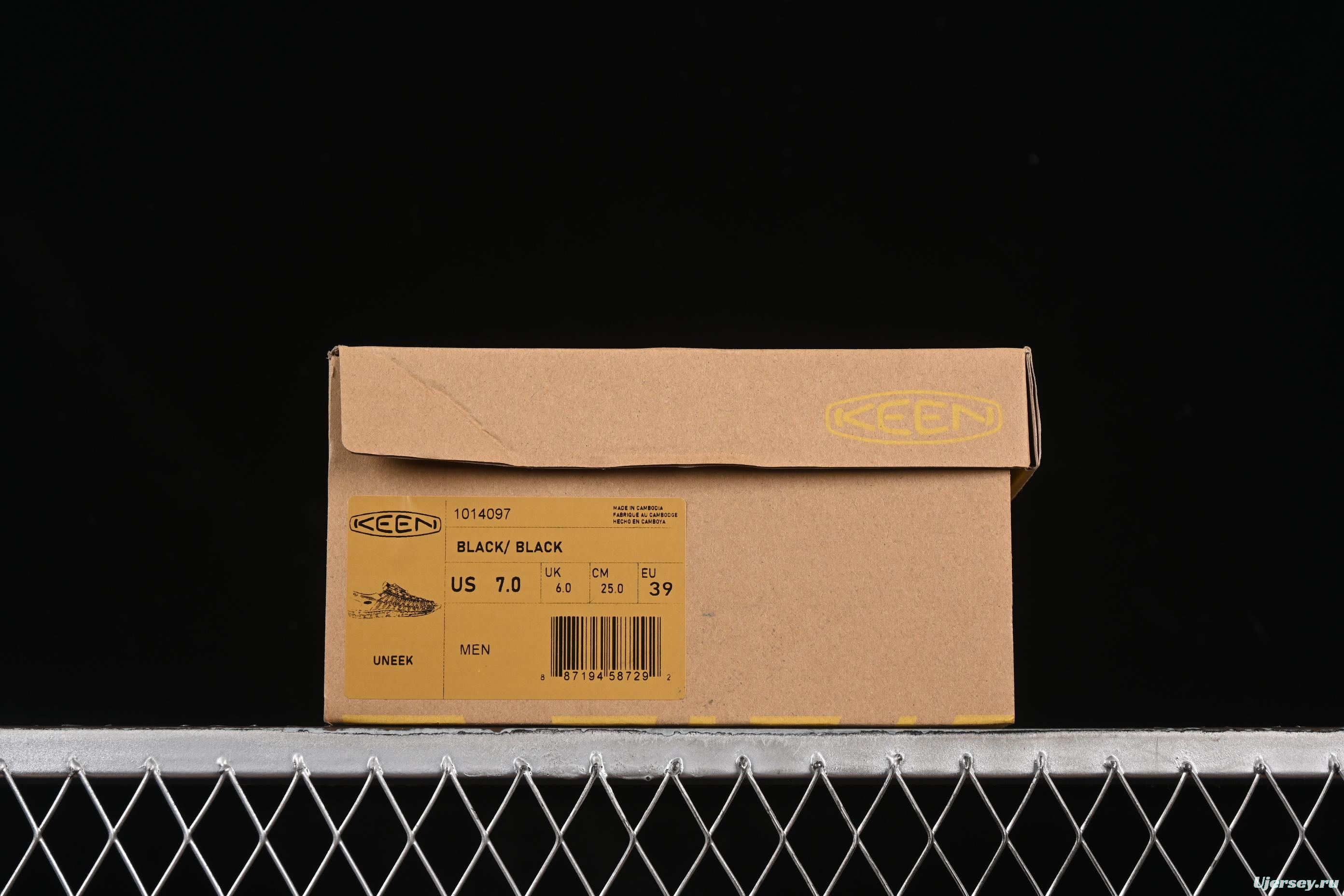 Keen Uneek Flat-M Woven Elastic Strap Casual Outdoor Water Sandals - 1014097 BLACK