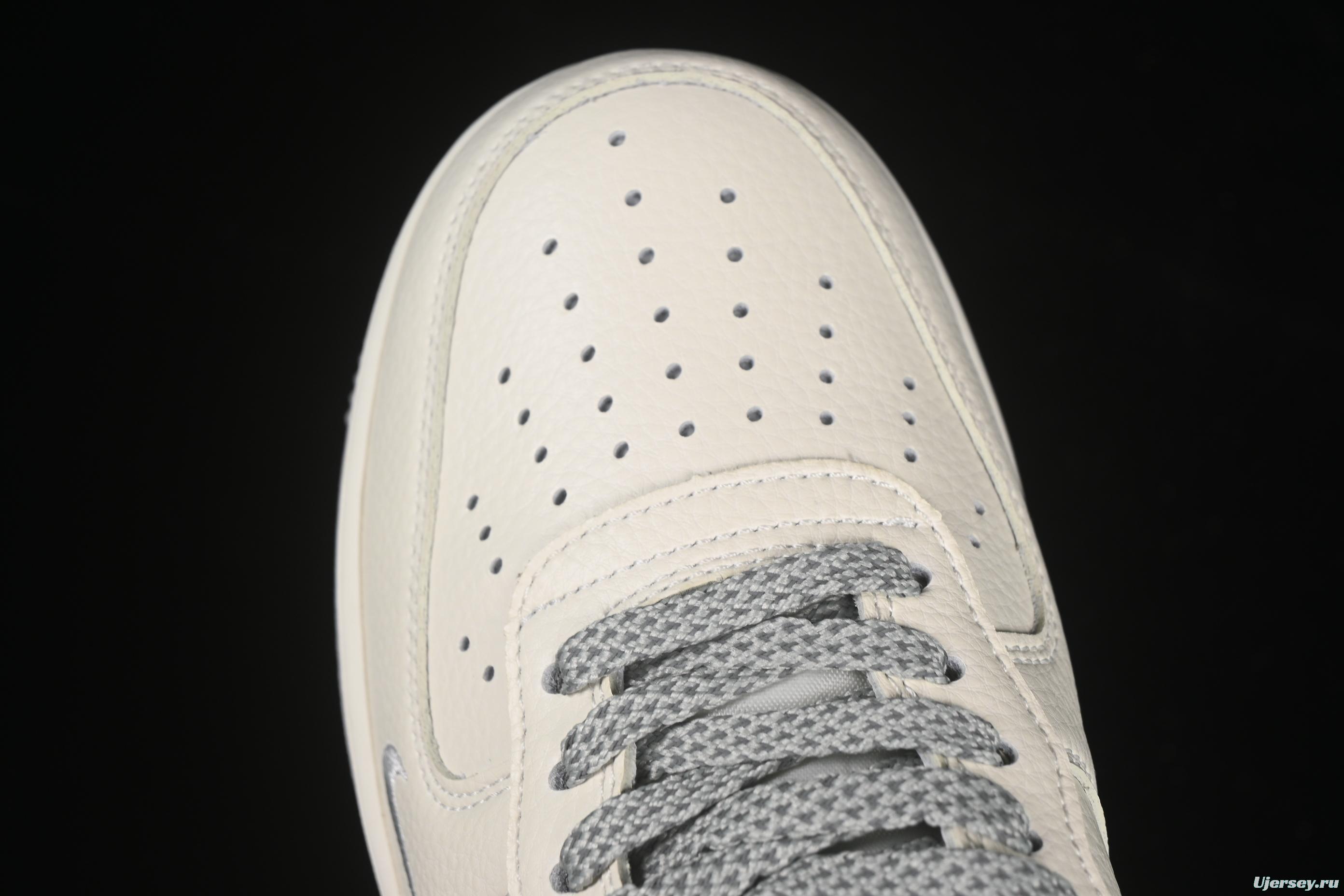 Nike Air Force 1 '07 Low Dream White Grey Swoosh Casual Sneakers - DR2024-106