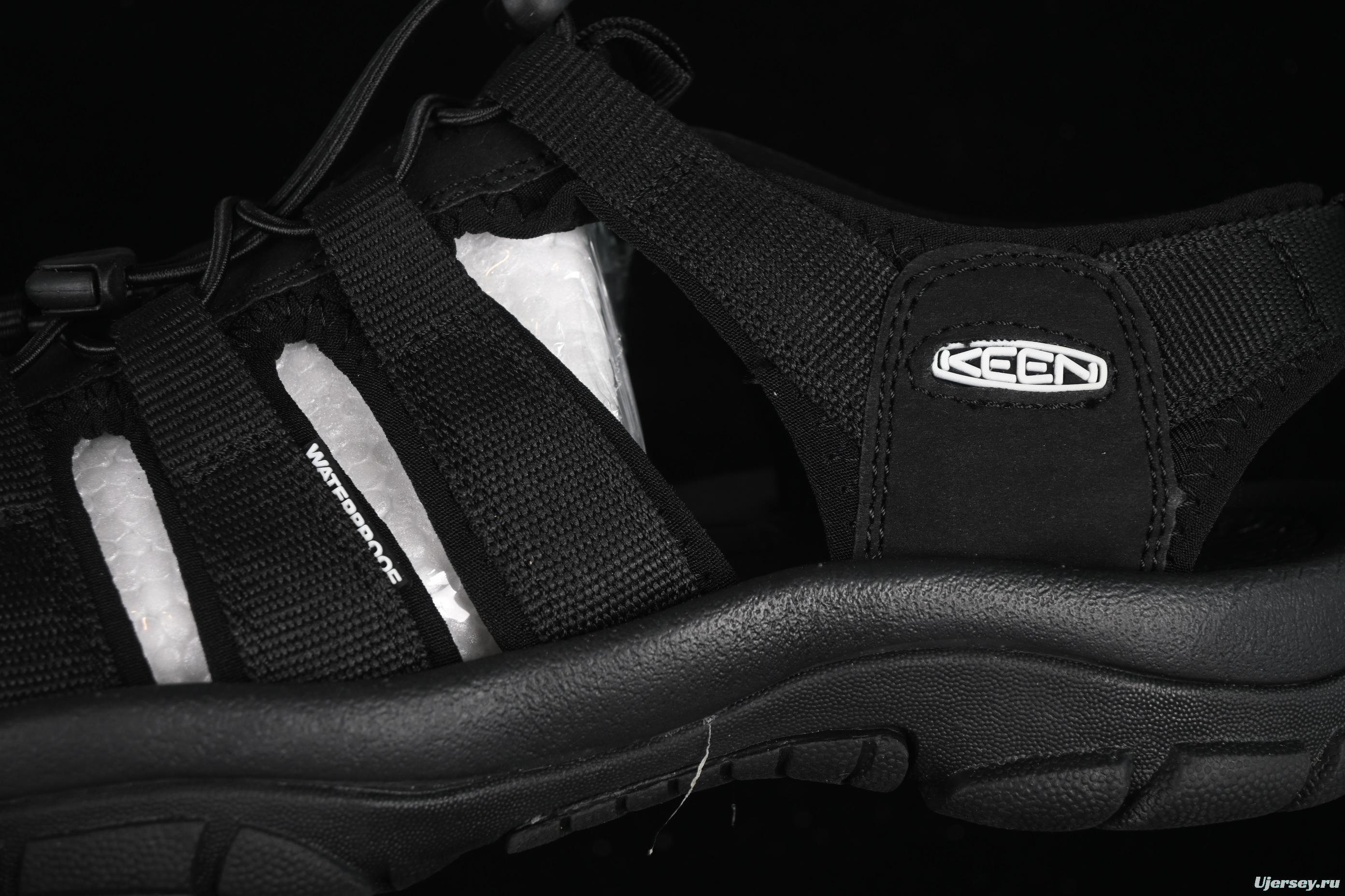 Keen Newport Summer Trendy Woven Elastic Strap Water Hiking Outdoor Sandals - 1022258 Black White