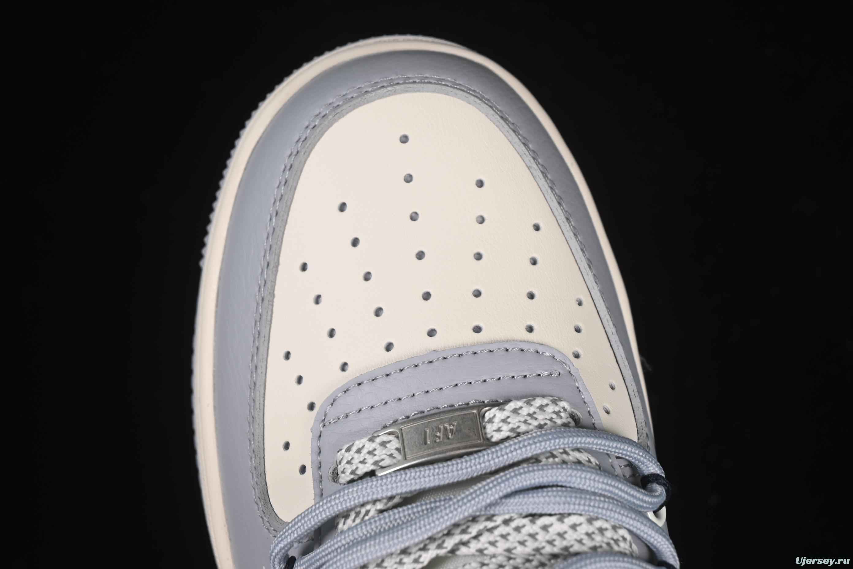 Nike Air Force 1'07 Low LV Collaboration Grey Blue Canvas Lace-Up Casual Sneakers - DM6868-099