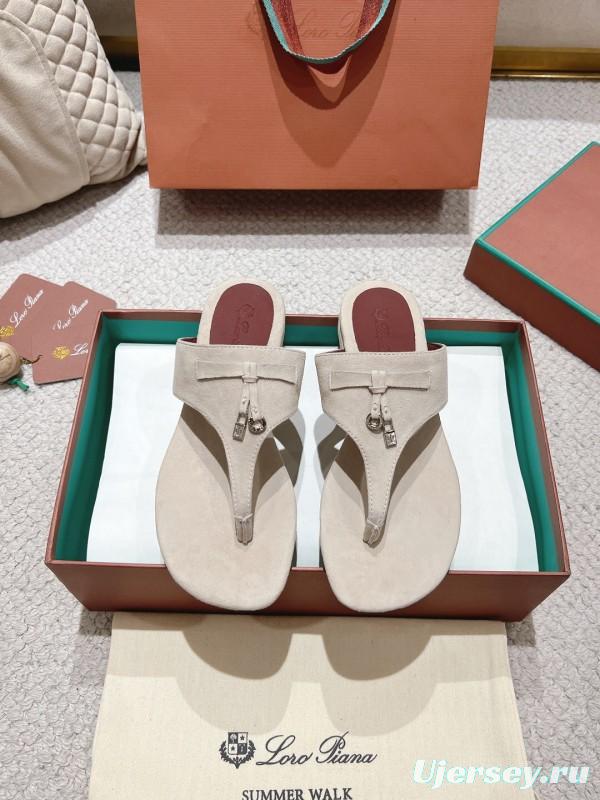 2025 LP Beige Suede Slippers LY00250