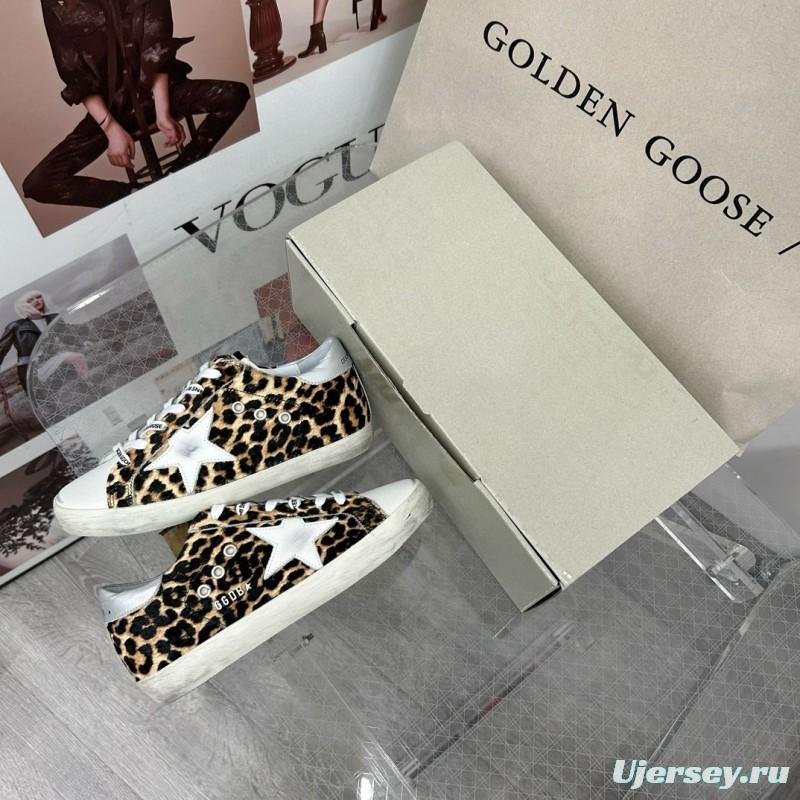 2025 Women GGDB Leopard White Leather Sneakers