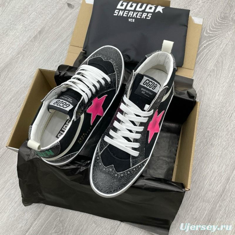 2024 Unisex GGDB Black Pink Suede Leather High-Top Sneakers MJ00300