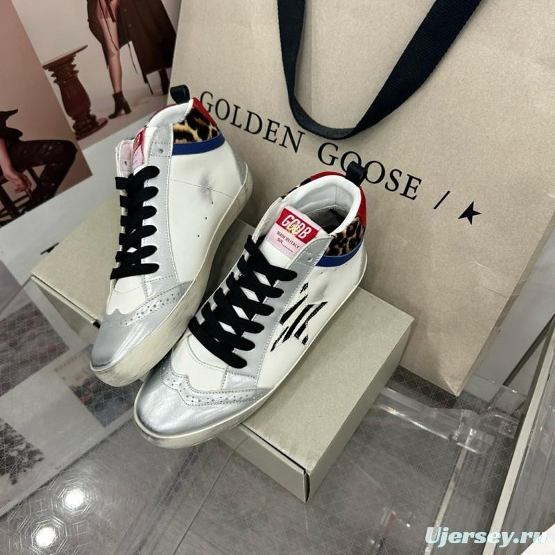 2024 Unisex GGDB White Leopard Blue Leather Suede High-Top Sneakers MJ00300