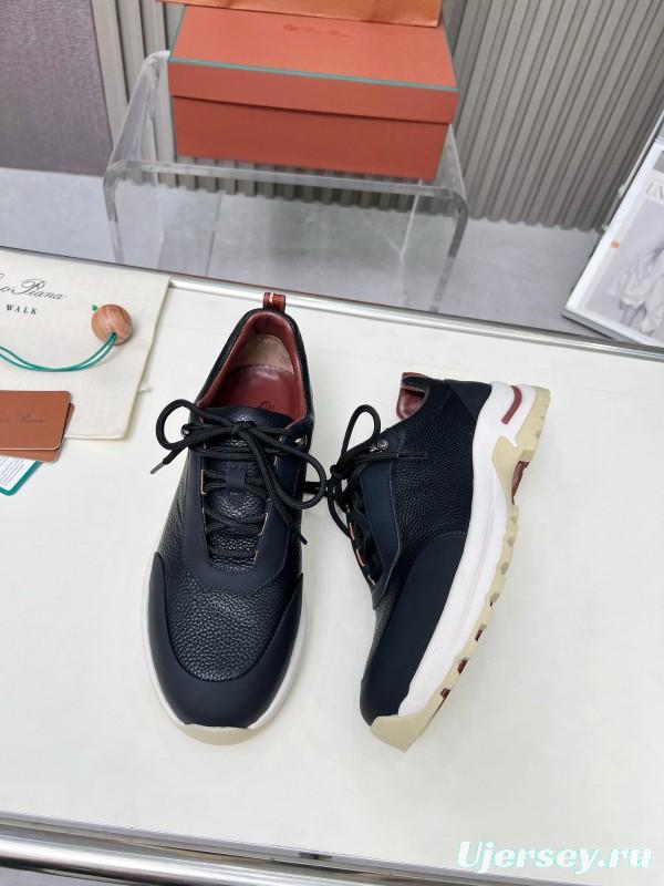 2024 Men Le Parmentier Black Leather Silk Outdoor Casual Hiking Shoes MJ00350