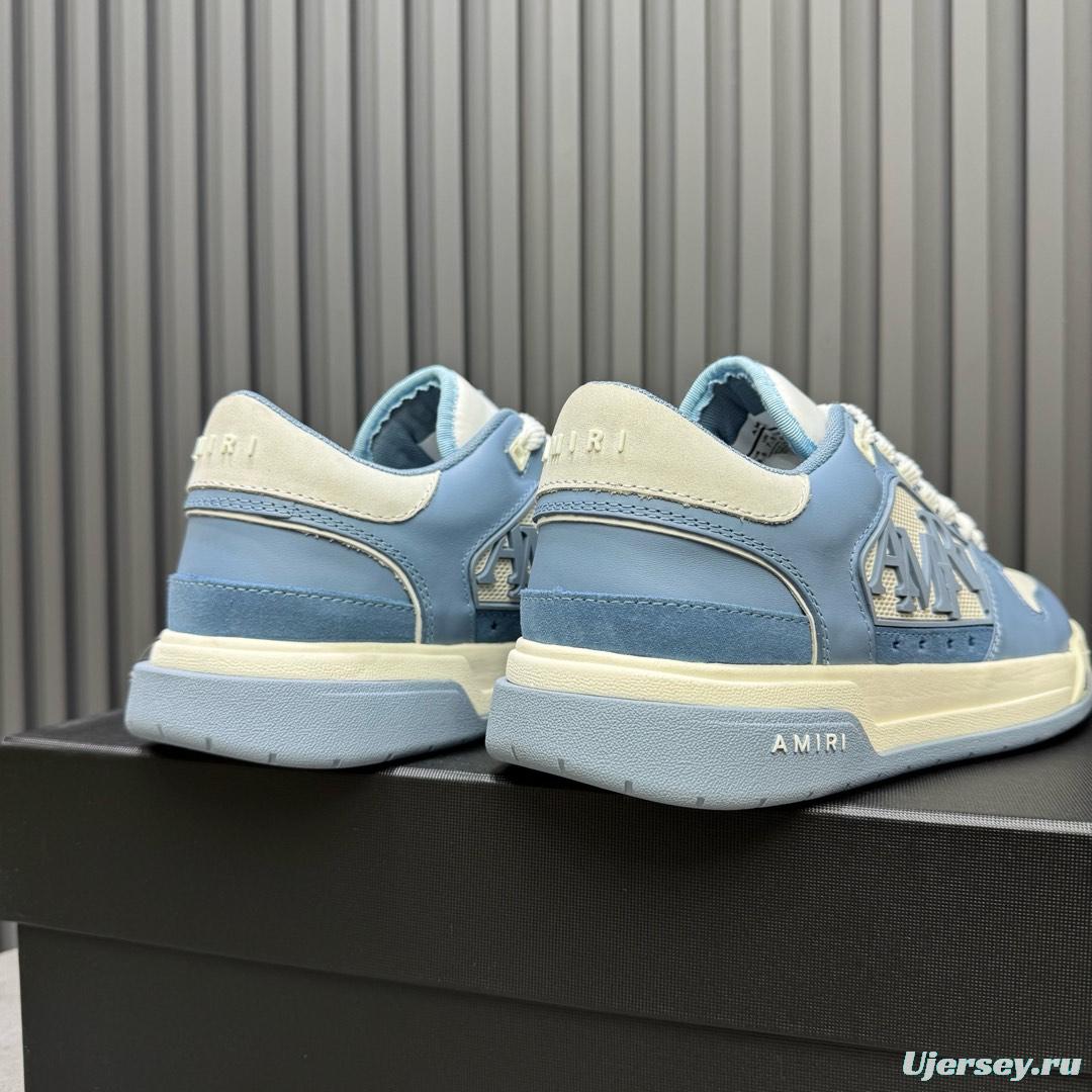 2025 Unisex Amiri Blue White Leather Sneakers MJ00360