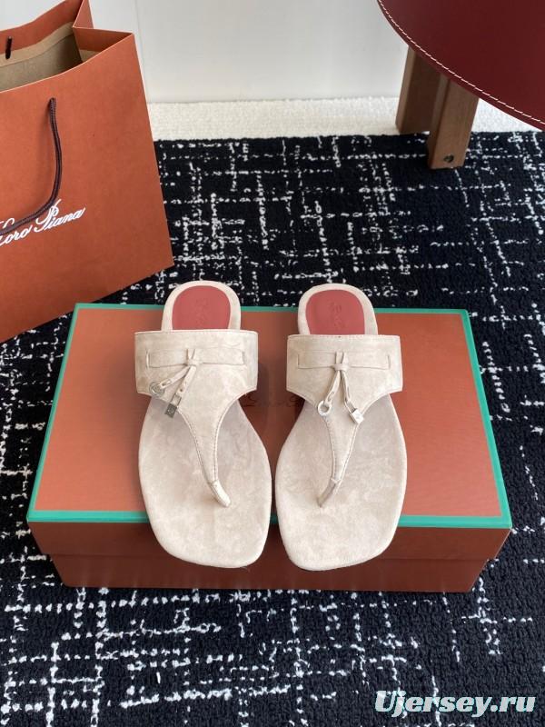 2025 Women Le Parmentier Beige Suede Slippers KFY00280