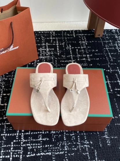 2025 Women Le Parmentier Beige Suede Slippers KFY00280