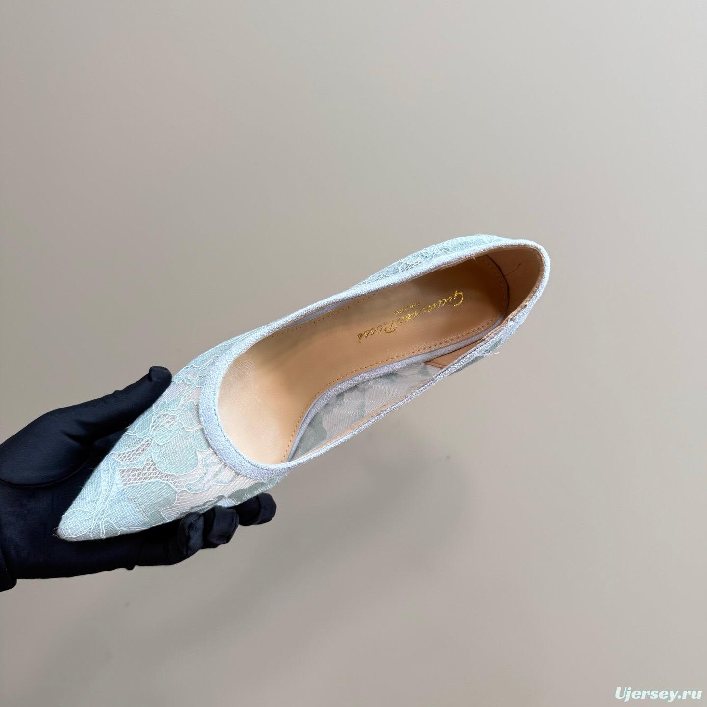 2025 Women Gianvito Rossi Light Blue Lace High Heel KFY00280