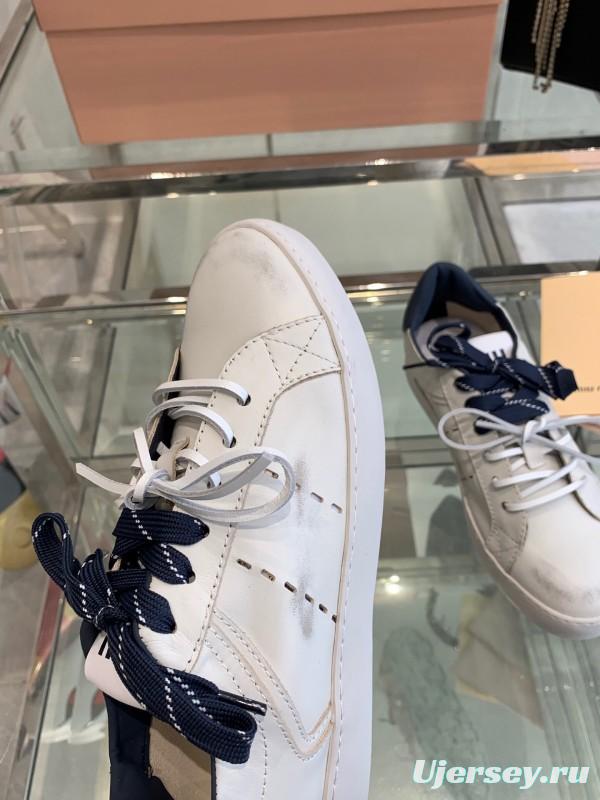 2025 Women Miu Miu White Leather Sneakers LY00290