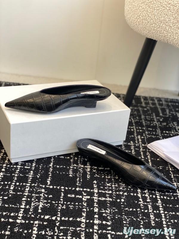 2025 Women Toteme Black Leather Mules