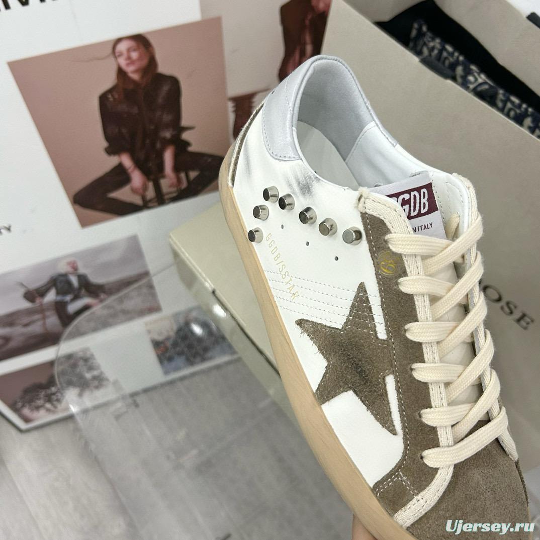 2025 Women GGDB White Beige Suede Leather Sneakers MJ00260