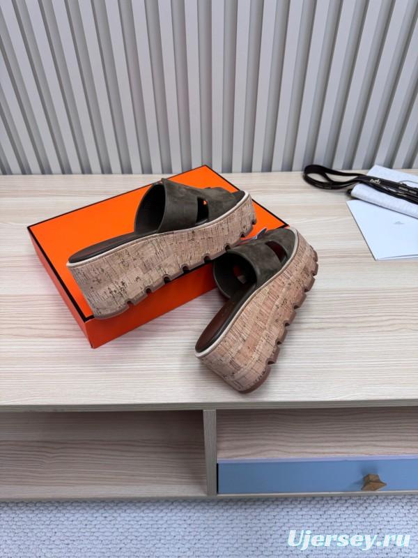 2025 Slippers Hermès Brown Suede Slippers