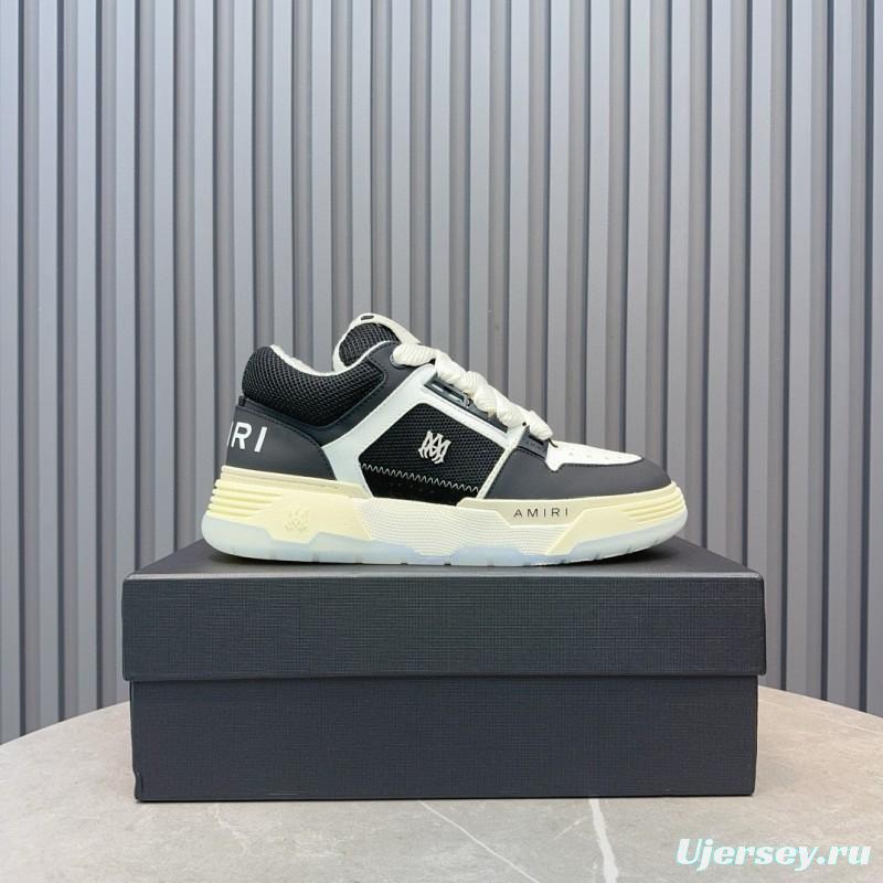 2024 Unisex Amiri Black White Leather Sneakers MJ00360