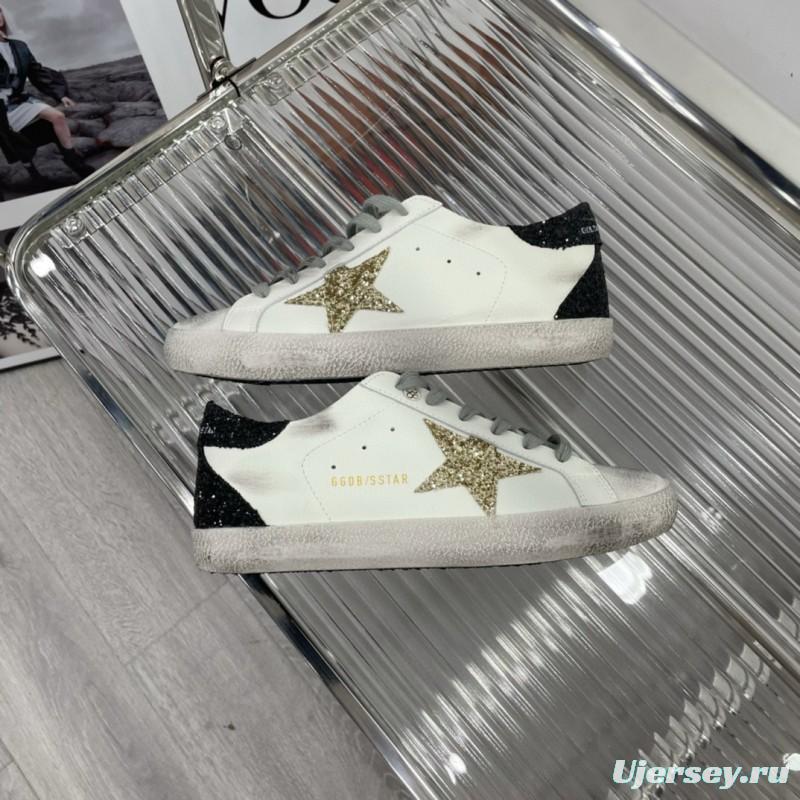 2025 Women GGDB White Black Gold Leather Suede Sneakers