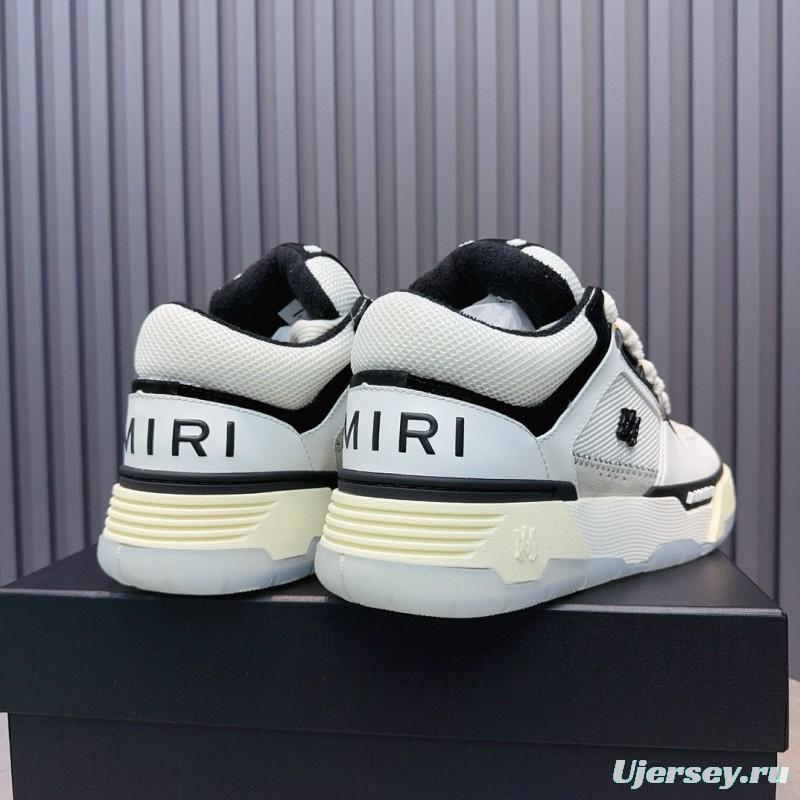 2024 Unisex Amiri White Black Leather Sneakers MJ00360