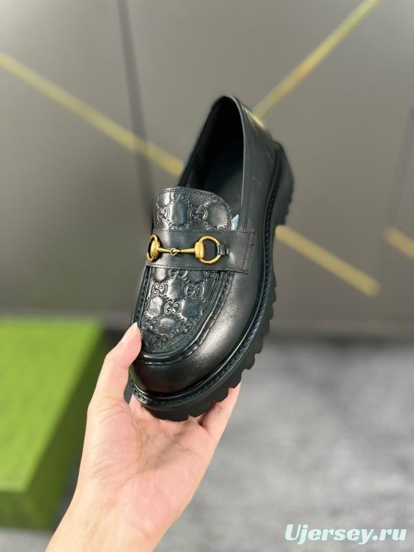 2024 Men Gucci Black Leather Formal Shoes MJ00300